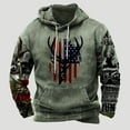 thumbnail image 1 of Utoimkio Men's Pullover Hoodies Long Sleeve Drawstring Casual Print Hooded Sweatshirts Lightweight Loose Fit Crewneck Pullover Sweatshirts with Pockets, 1 of 4