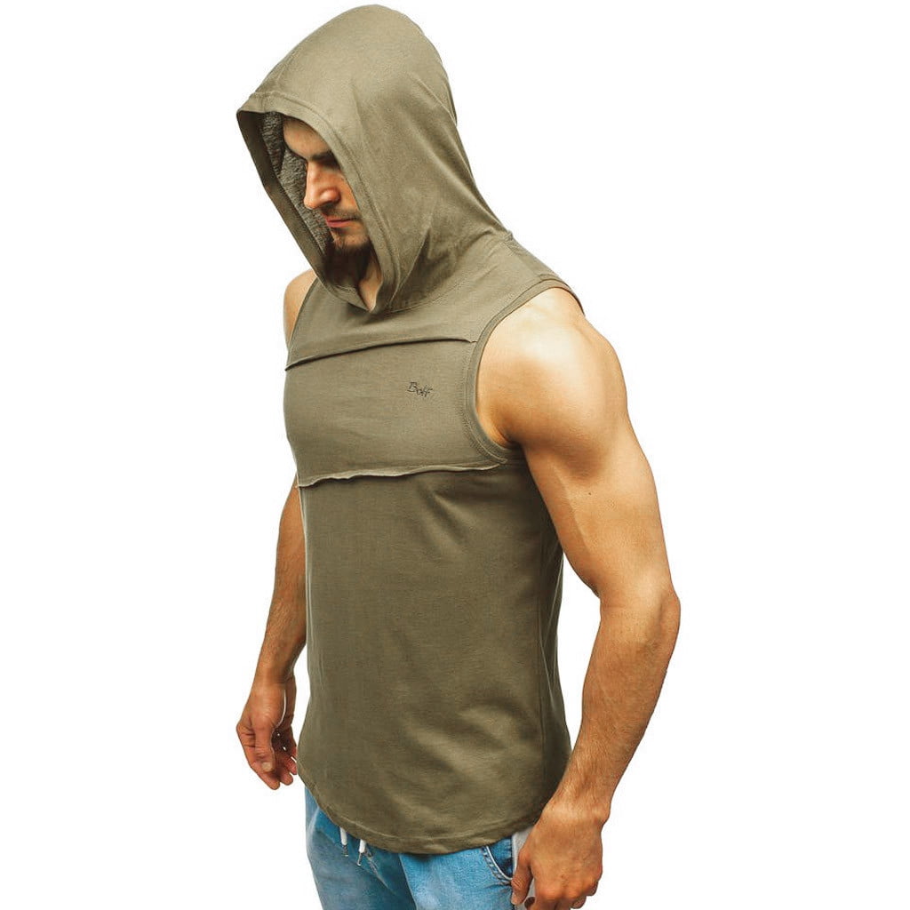メンズウェア Progress | Hooded Vest WREESH Men's Winter Sleeveless Hooded Sweatshirt Vest with
