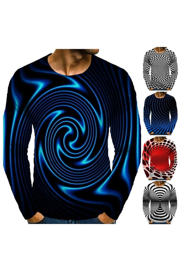 Men's Slim Fit Basic Undershirts Thermal Underwear Long Sleeve Crewneck Pullover Compression Shirts Basic Designed Casual Print Pullover T-Shirts