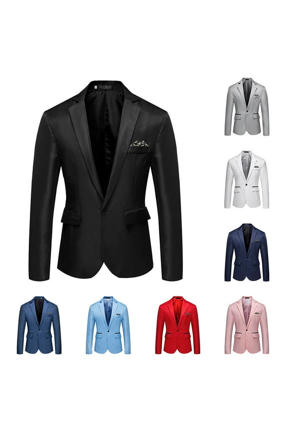 Men's Slim Fit Sport Coats Casual Blazer One Button Business Suit Jacket