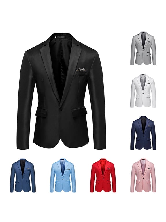 Men's Slim Fit Sport Coats Casual Blazer One Button Business Suit Jacket
