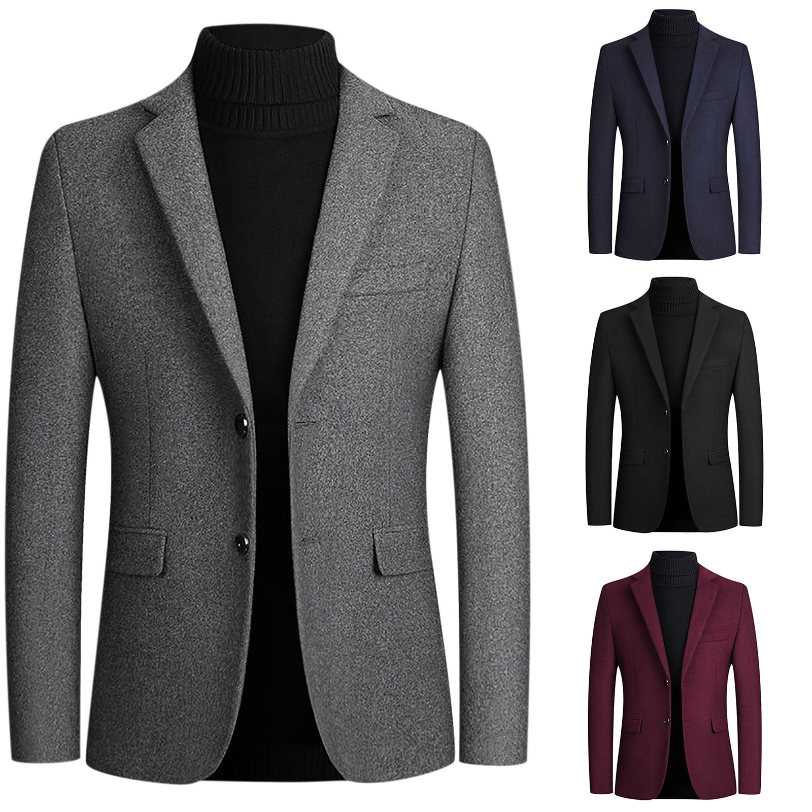 MY'S Men's Slim Fit Blazer, Two Button Casual Lightweight
