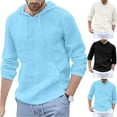 thumbnail image 1 of Utoimkio Men's Solid Baggy Hoodies Pullover Sweatshirts for Men Long Sleeve Crewneck Sweatshirts Casual Loose Cotton Pullover Blouse Tops for Men with Pockets, 1 of 9