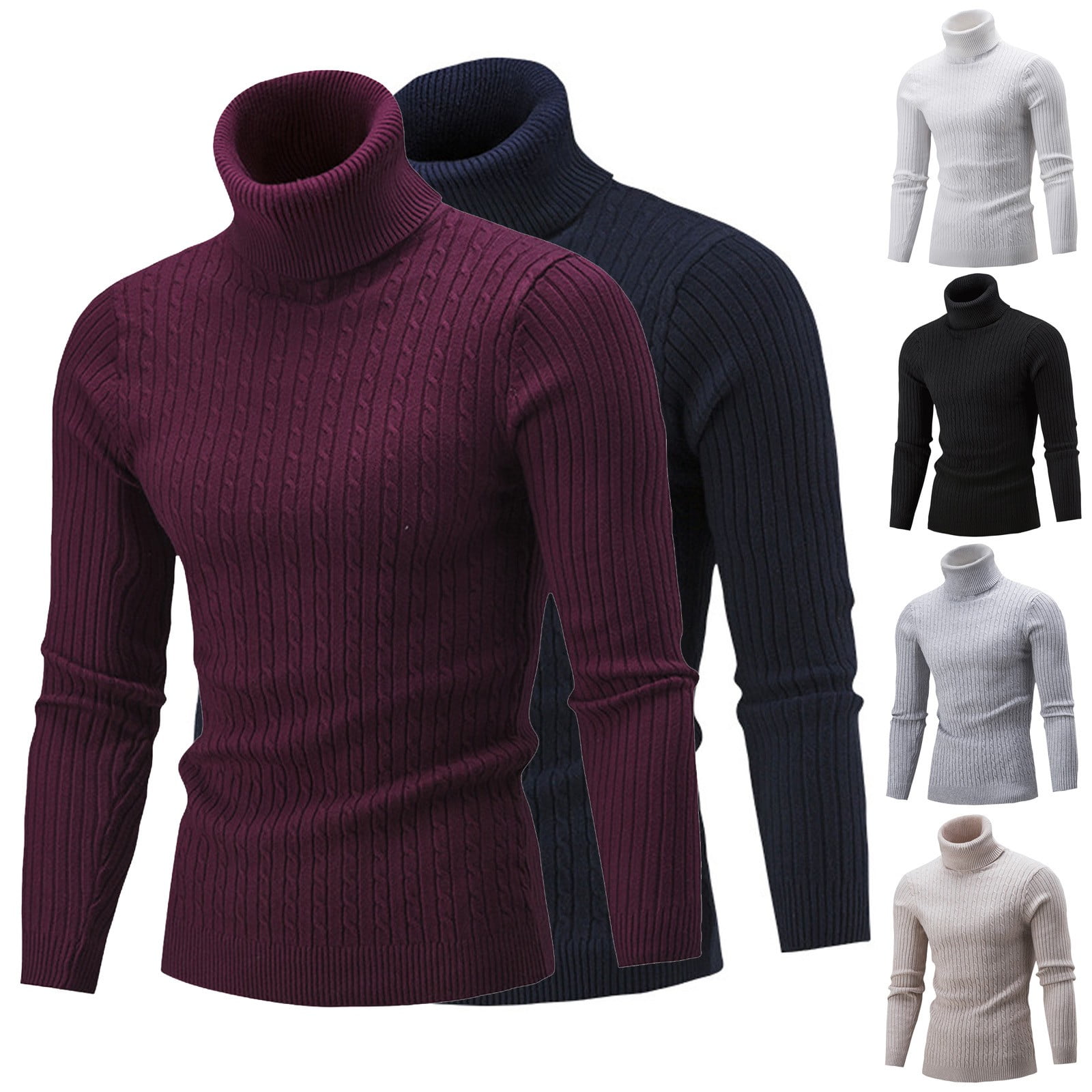 Utoimkio Men's Turtleneck Sweaters Lightweight Long Sleeve Slim Fit