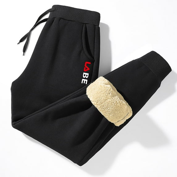 Utoimkio Men's Winter Fleece Pants Thicken Warm Relaxed Fit Sweatpants Active Running Jogger Pants