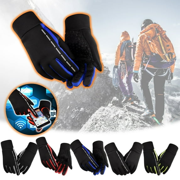 Utoimkio Men's Winter Sport Gloves Waterproof Thicken Warm Ski Gloves With Anti-Slip Elastic Cuff,Thermal Lined Gloves for Outdoor Travel