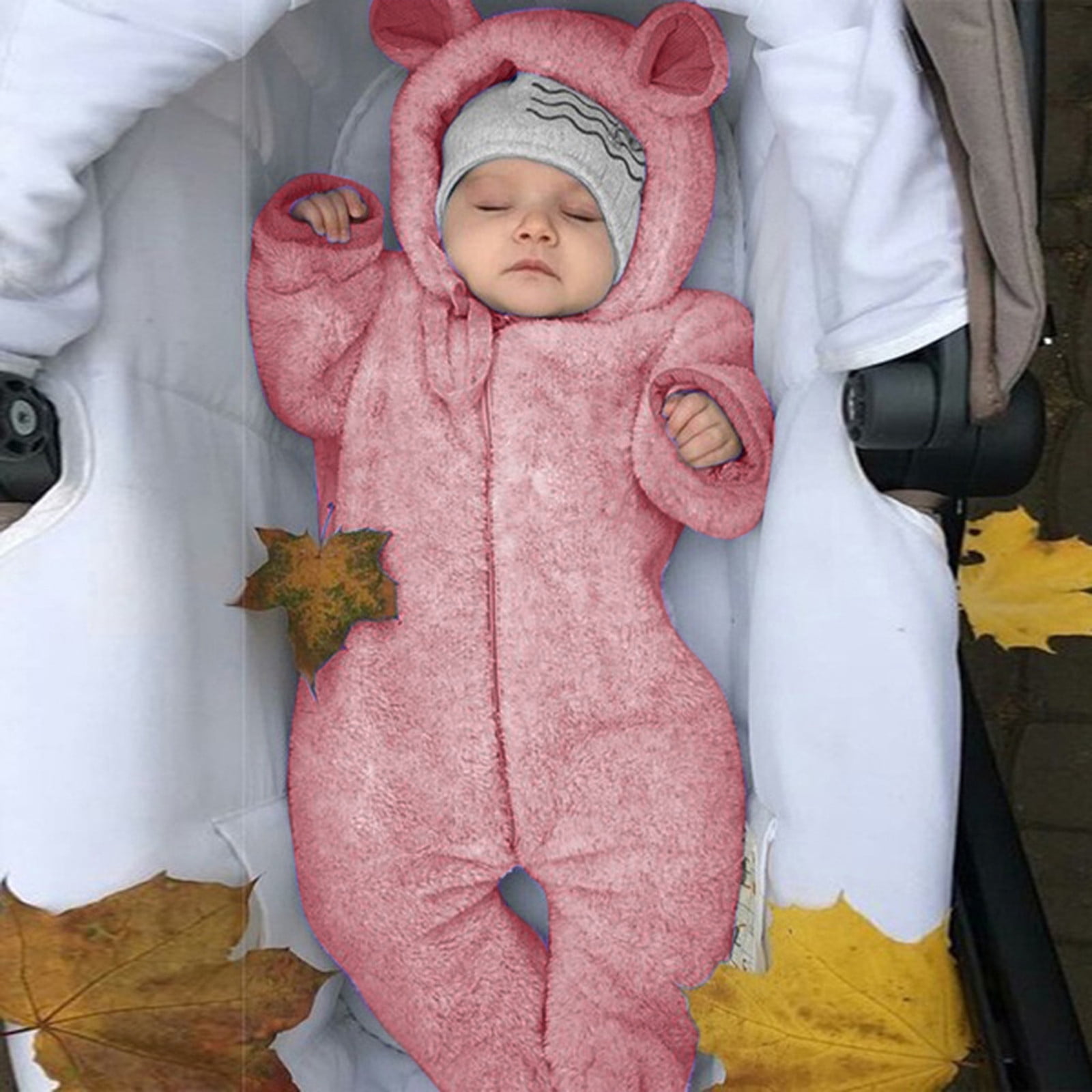 Winter jumpsuit velvet hooded baby clothing main image 1