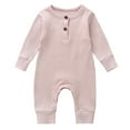 thumbnail image 1 of Utoimkio Newborn Summer Baby Boy Girl Rompers Bodysuit One Piece Jumpsuit Long Sleeve Playsuit One Piece Outfit Clothes, 1 of 1
