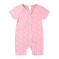 thumbnail image 1 of Utoimkio Newborn Summer Baby Boy Girl Rompers Zip-up Bodysuit One Piece Jumpsuit Short Sleeve Playsuit One Piece Outfit Clothes, 1 of 9