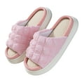 thumbnail image 1 of Utoimkio Platform Sandals for Women Summer Men's and Women's Couple Shoes Flat Plush Non-slip Home Shoes Linen Comfortable Platform Slippers, 1 of 3