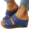 thumbnail image 1 of Utoimkio Platform Sandals for Women Summer Summer Thicken Soled Slope with Embroidered Hollow with Roman Slippers, 1 of 3