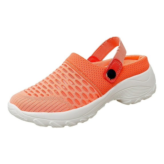 Utoimkio Platform Sandals for Women Summer Women's Shoes Low-top Casual Flying Woven Lightweight Lazy Walking Shoes Flying Woven Slippers