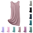 thumbnail image 1 of Utoimkio Plus Size Nightgowns for Women Sleeveless Scoop Neck Loose Nightdress Soft Comfy Home Lounge Sleepwear Size XL-5XL, 1 of 6