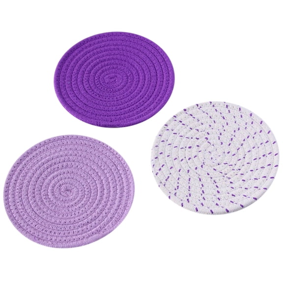 Utoimkio Round Heat Insulation Dining Mats, Silicone Pot Holders for Hot Pan and Pot Pads. Heat Resistant Counter Mats for Tables,Spoon Rest and Large Coasters,3 Pack