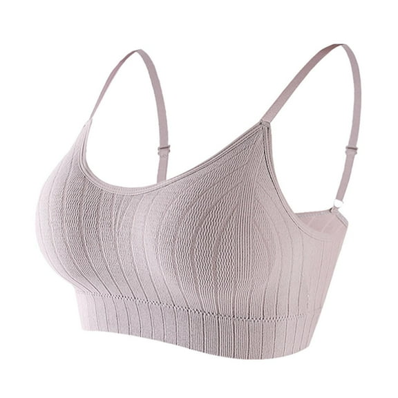 Utoimkio Seamless Sports Bras for Women Crop Top Bra Wirefree Bra Removable Pads for Women Yoga Workout with Adjustable Straps