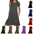 thumbnail image 1 of Utoimkio Short Sleeve Nightgowns for Women Summer Crewneck Pajamas Dress Soft Comfy Lounge Sleepwear Size S-XXL, 1 of 8