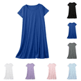 thumbnail image 1 of Utoimkio Short Sleeve Nightgowns for Women Summer Soft Comfy Sleepshirts Solid Color Pullover Nightdress Home Lounge Sleepwear Size S-XXL, 1 of 6