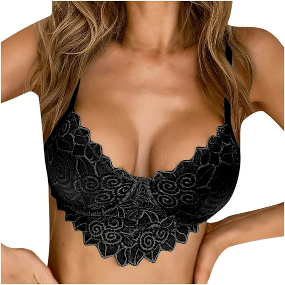 Utoimkio Sports Bras for Women On Sale Fashion Woman's Lace Active Bra Beauty Back Wrap Hollow Out Bra Underwear