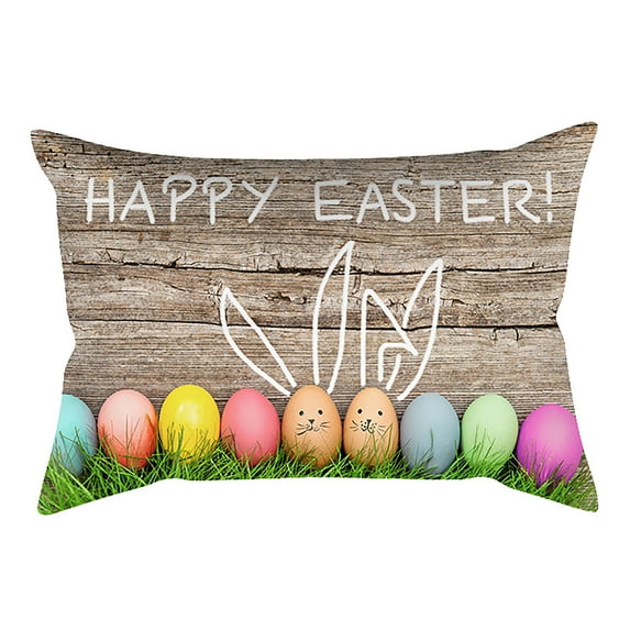 Utoimkio Spring Easter Decorations for Home Easter Bunny Pattern Cushion Cover Decorates Living Room Sofa Pillow Cover Easter Decor