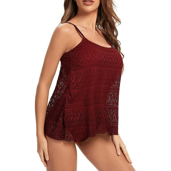 VerPetridure Tankini Swimsuits for Women Tummy Control Two Piece Bathing Suits Floral Print Tank Top with Boyshorts Modest Sports Swimming Suits