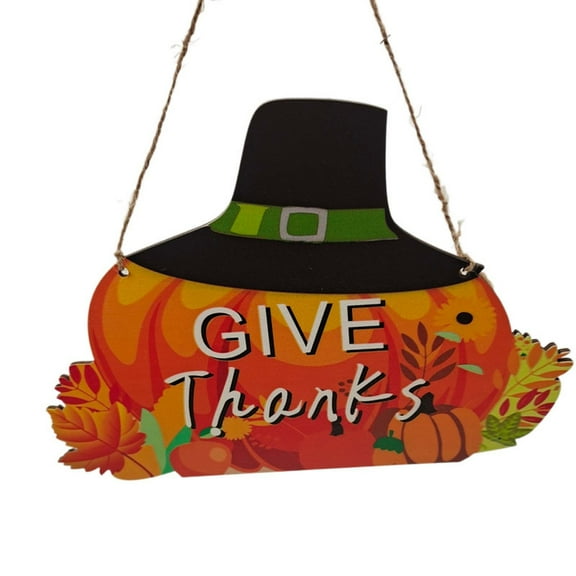 Utoimkio Thanksgiving Wooden Ornaments Holiday Decoration Pumpkin Wooden Ornaments Wooden Hanging Sign Hanging Wishes Craft for Fall Harvest Wall Decoration