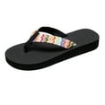 thumbnail image 1 of Utoimkio Flip Flops for Women Women's Summer Bohemian Flip Flops Wear Stylish Flat Beach Slippers Over Flats, 1 of 9