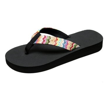 Utoimkio Thong Flip Flops Sandals for Women Summer Casual Beach Flat Sandals for Women Wide Width Summer Casual Walking Shoes