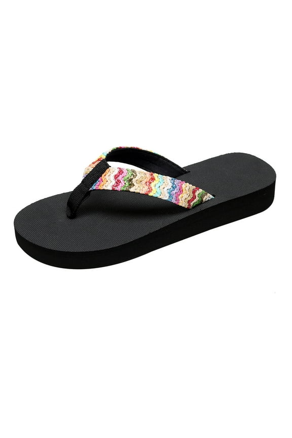 Thong Flip Flops Sandals for Women Summer Casual Beach Flat Sandals for Women Wide Width Summer Casual Walking Shoes