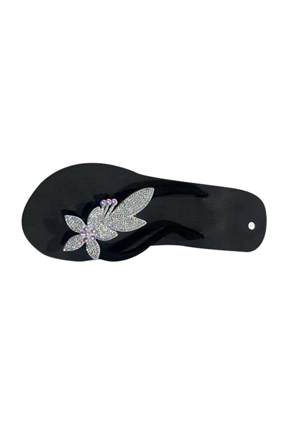 Flip Flops for Women Wide Width Women's Beach Leaf Bright Diamond Rhinestones Flip-flop Platform Sandals