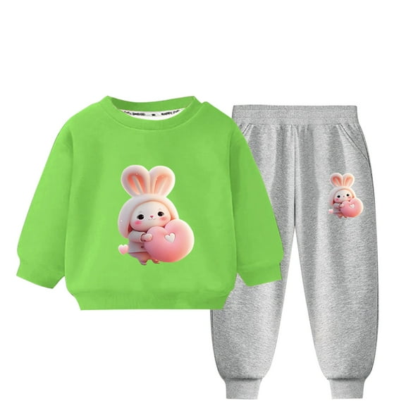 Utoimkio Toddler Baby Boy Girls Cute Print Fall Outfits Long Sleeve Sweatshirt & Jogger Pants Set 2Pcs Fall Winter Clothes