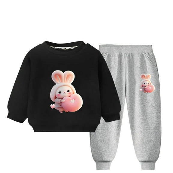 Utoimkio Toddler Baby Boy Girls Cute Print Fall Outfits Long Sleeve Sweatshirt & Jogger Pants Set 2Pcs Fall Winter Clothes