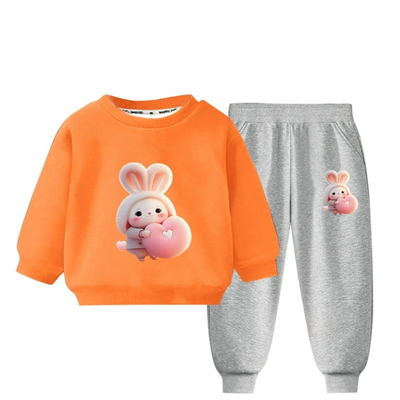 Utoimkio Toddler Baby Boy Girls Cute Print Fall Outfits Long Sleeve Sweatshirt & Jogger Pants Set 2Pcs Fall Winter Clothes