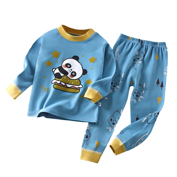 Utoimkio Toddler Baby Boy Girls Cute Print Pajama Set Kids Long Sleeve Pullover Tops & Pjs Pants Set Fall Winter Sleepwear Clothes