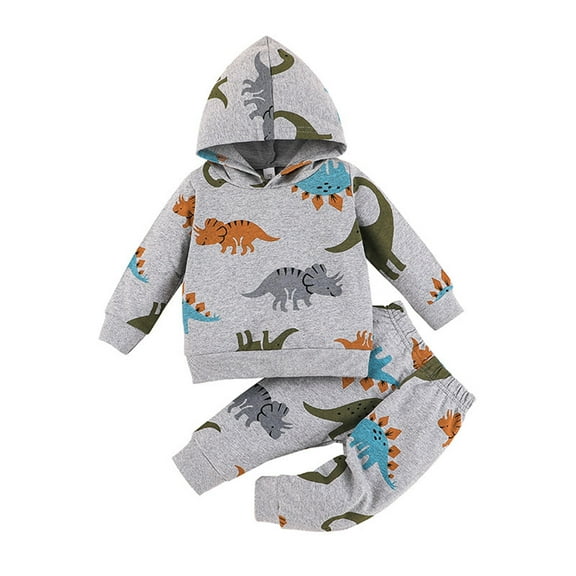 Utoimkio Toddler Baby Boy Girls Winter Clothes Set Long Sleeve Dinasour Print Hoodie Sweatshirt Pants Fall Winter Outfit Sets