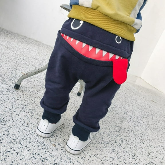Utoimkio Toddler Baby Boys Girls Cotton Linen Pants Cute Tongue Print Sweatpants Casual Harem Trousers Kids Baby Spring Autumn Athletic Pants