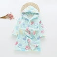 thumbnail image 1 of Utoimkio Toddler Baby Boys Girls Hooded Bathrobe Soft Flannel Bath Robe Fall Winter Floral Print Warm Pajamas Dressing Night Gown Sleepwear, 1 of 7