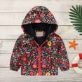 thumbnail image 1 of Utoimkio Toddler Baby Boys Girls Hooded Jackets Spring Fall Cartoon Print Coat Lightweight Windproof Outwear Kids Zipper Up Hooded Jackets for Kids 2-8 Years, 1 of 9