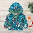 thumbnail image 1 of Utoimkio Toddler Baby Boys Girls Hooded Jackets Spring Fall Floral Print Coat Lightweight Windproof Outwear Kids Zipper Up Hooded Jackets for Kids 2-8 Years, 1 of 9