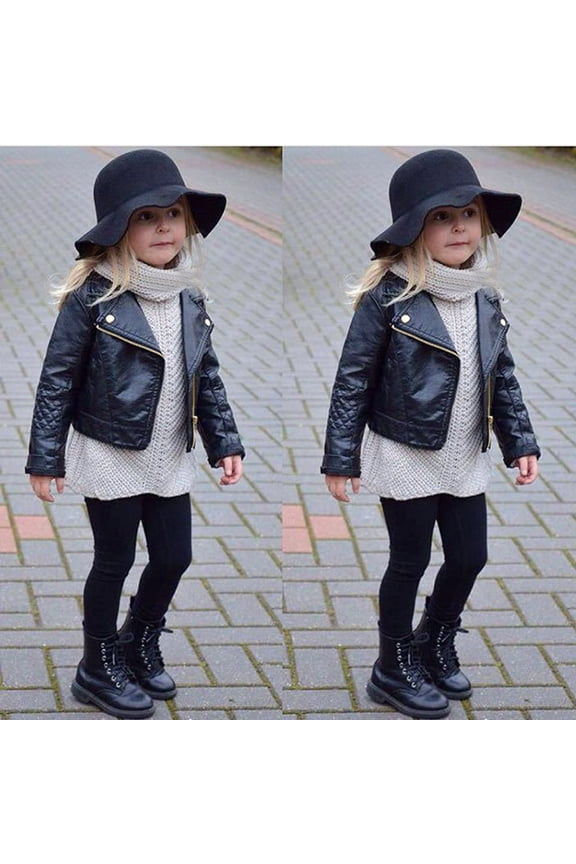 Toddler Baby Boys Leather Jackets Coat Winter Outwear for Boys