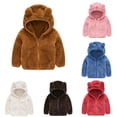 thumbnail image 1 of VerPetridure Toddler Baby Girl Boy Fleece Hooded Jacket Infant Cute Bear Ear Zipper Up Snowsuit Newborn Winter Thicken Warm Coat Outwear Winter Clothes Outfits, 1 of 7