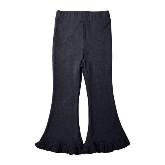 Utoimkio Toddler Baby Girl Boy Kids Bell Bottom Flare Pants Solid Color Elastic Waist Cotton Wide Leggings Casual Trousers for Kids 2-8 Years