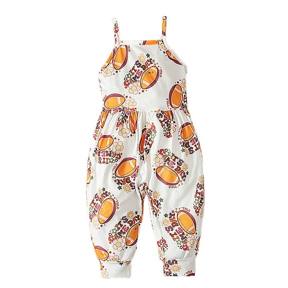 Utoimkio Toddler Baby Girl Cute Summer Jumpsuit One Piece Sleeveless Backless Harem Strap Romper Jumpsuit with Pockets Summer Outfit Clothes Size 1-5Y