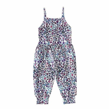 Utoimkio Toddler Baby Girl Cute Summer Jumpsuit One Piece Sleeveless Backless Harem Strap Romper Jumpsuit with Pockets Summer Outfit Clothes Size 1-6Y