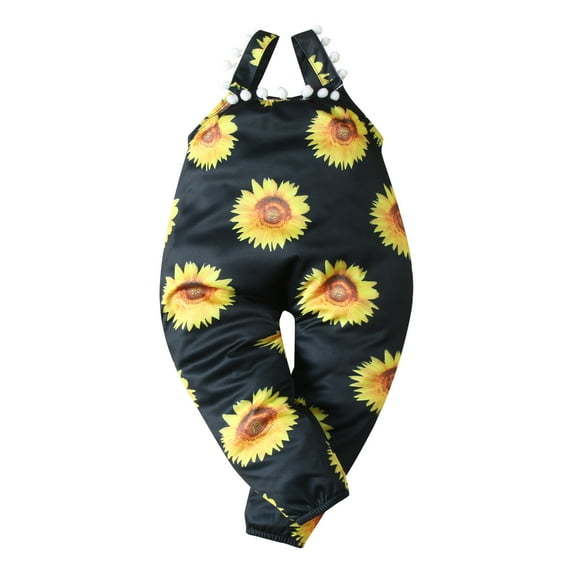 Utoimkio Toddler Baby Girl Cute Summer Jumpsuit One Piece Sleeveless Backless Harem Strap Romper Jumpsuit with Pockets Summer Outfit Clothes Size 1-6Y