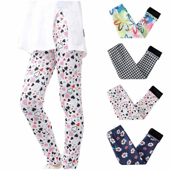 Utoimkio Toddler Baby Girls Cute Floral Print Legging Pants Cotton Basic Leggings for Kids Fitting Long Pants Toddler Girls Active Leggings