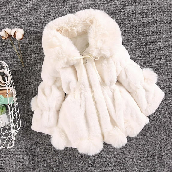 VerPetridure Toddler Baby Girls Plush Hooded Poncho Cape Cute Zipper Up Cloak Fleece Lined Jacket Coat Snowsuit Winter Warm Coat Outfits