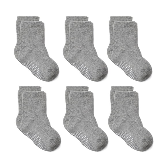 VerPetridure Toddler Baby Sock Shoes Soft Rubber Sole Non-slip Floor Socks Toddler Kids baby Boys Girls Solid Anti-Slip Knitted Warm Socks Room Socks 6pc