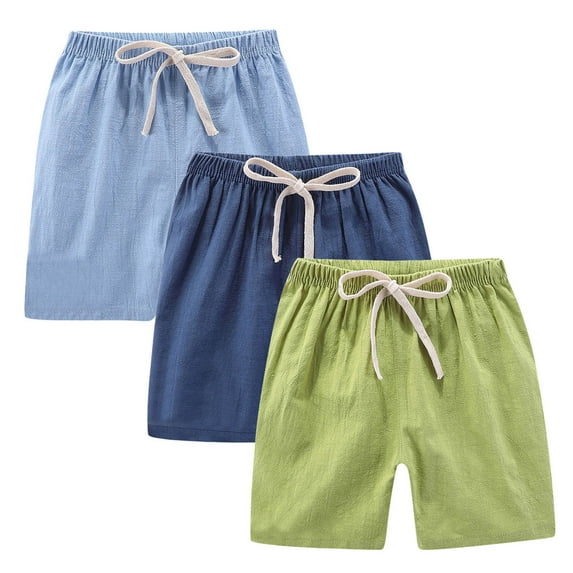 Utoimkio Toddler Boy Girls 3 Pack Sport Jogger Shorts,Kids Summer Solid Active Drawstring Short Pants Size 2-10T