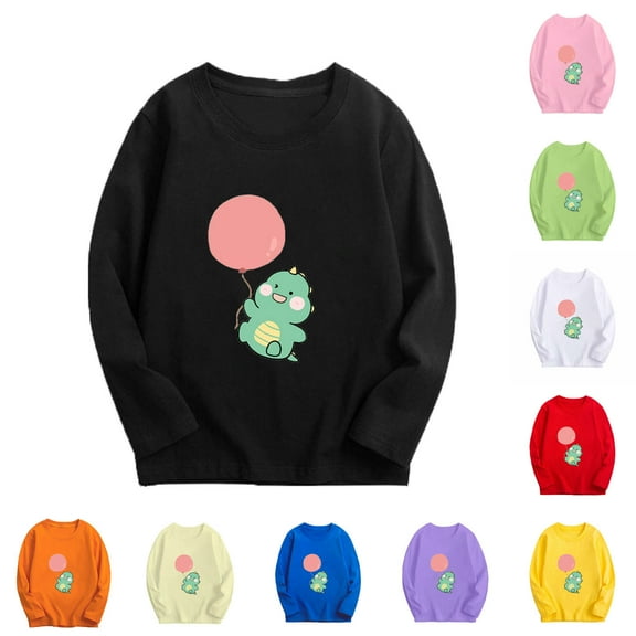 Utoimkio Toddler Boy Girls Cotton Crewneck Sweatshirts Long Sleeve Shirts Cute Dinosaur Print Pullover Sweatshirts Tee Tops Little Boy Girls Fall Winter Clothes for Kids
