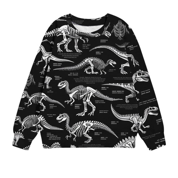 Utoimkio Toddler Boy Girls Long Sleeve Shirts Cute Dinosaur Print Pullover Sweatshirts Fall Winter Casual Crewneck Tee Tops for Kids